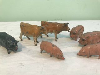 Antique Britain Ltd Tin Toy Cows Pigs Farm Animals 1940s