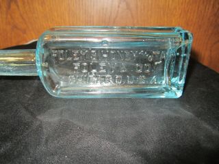 Foley & Co.  Chicago Usa Antique Honey And Tar Apothecary Bottle - Light Blue