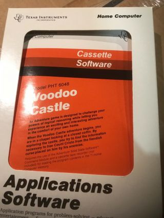Minty Nos TI99 - 4a Home Computer Voodoo Castle Cassette Rare PHT 6048 2