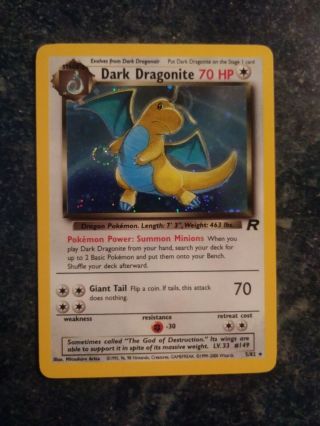 Dark Dragonite Pokemon Card Team Rocket 5/82 Holo Rare Lightly Played