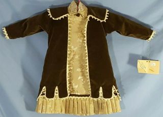 Vintage Baby Doll Dress & Coat Brown Velvet Ivory Satin