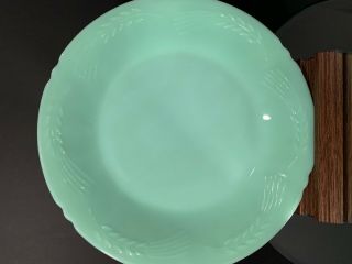 Extremely Rare Fire King Jadeite “sheaves Of Wheat” Dinner Plate