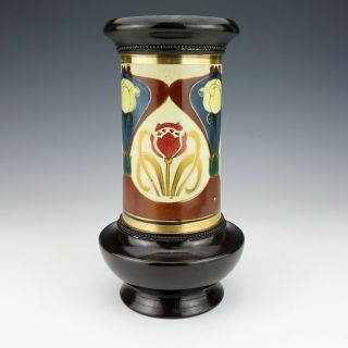 Antique Bretby Pottery - Hand Painted Vase - Art Nouveau