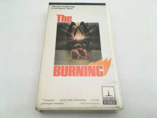 The Burning (vhs,  1980s) Rare Oop 1st Thorn - Emi Clamshell/1980 Tom Savini Horror