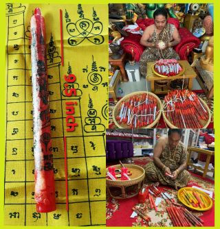 Thai Amulet Candle Jao Ngo Open Life Fortune Rich Magical Success Aj Kriangkrai