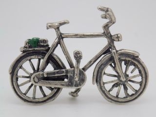 Vintage Solid Silver Italian Made Rare Dollhouse Bicycle & Books Hallmarked