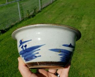 Antique Chinese 19th Century Nanking Blue And White Porcelain Bowl 3