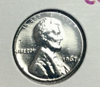 Rare 1967 Steel Lincoln Cent With Multiple Errors On Both Sides Of Penny