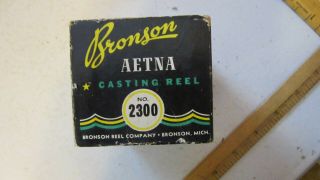 Vintage Bronson Aetna Level Winding Casting Reel No.  2300 Box Top Only