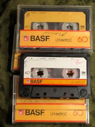 3 Basf Lh Extra I 60 Sm Blank Cassette Tapes Rare Made Germany 1984 B
