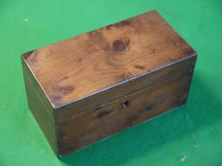 Lovely Antique Victorian 1880 Wooden Hard Wood Storage Box Tea Caddy With Lock