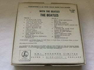 RARE EMITAPE WITH THE BEATLES REEL TO REEL PARLOPHONE 3 3/4 MONO TAPE 2