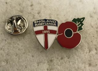 England Rugby League Supporter Enamel Badge Very Rare - Wear With Pride