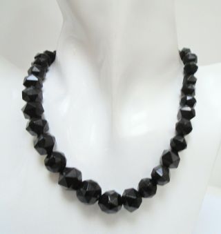 Good Quality Antique Victorian Whitby Jet Bead Choker Mourning Necklace