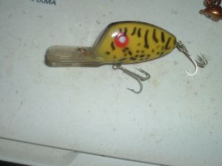 Old Fishing Lures Early Pico Digger Rare Color Yellow Coachdog Texas Crankbait
