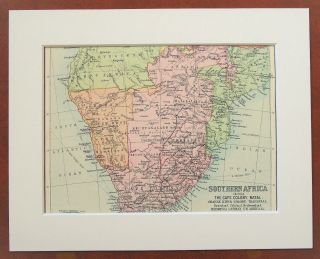 South Africa,  Cape Colony,  Transvaal,  Namibia - Antique C.  1900 Mounted Colour Map
