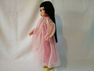 Vintage 1970 Ideal Tressy Doll Nightgown Robe Peignoir Set Shoes Black Grow Hair