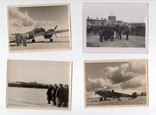 4 Rare Wwii German Photos Luftwaffe Bomber Planes Do 17 Ju 86 Bf 110 Officers L5