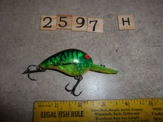 T2597 H Vintage Bill Dance Bomber Fat A Fishing Lure Great Green Color