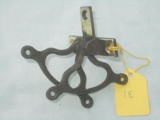 1e.  Antique Brass Servant or Door Bell 2 way Cable Wire Crank or Hinge 2