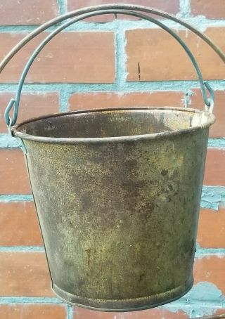 Primitive Rust Pail Bucket Bale Water Plant Carry Vintage Hang Old Gallon Tin