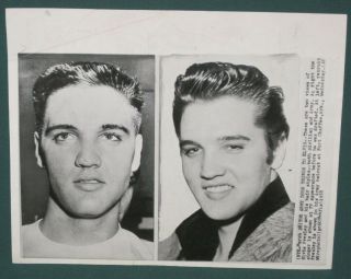 Elvis Presley 8 X 10 B/w Associated Press Wire Photo 1958 Rare Army