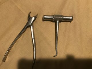 2 Antique dental tools,  weapons of Dental Destruction 2