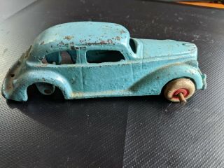 Antique Cast Iron Toy Car 5 3/4 " Arcade Sedan W Trailer Hitch Hole 1938 - No Res