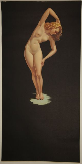 Fine Mexican Poster Sized Art Deco Nude Streamlined Pin - Up Poster Ritmo Rare