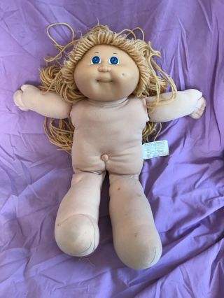 1982 Vintage Cabbage Patch Doll Blonde Hair Blue Eyes 16 Inches