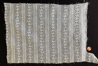 Vintage White Organdy Eyelet Panel Sew Craft Decor