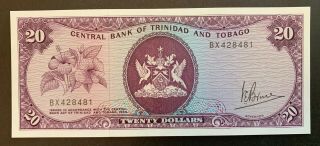 Trinidad And Tobago 20 Dollar 1964 Banknote Gem Unc Rare Grade