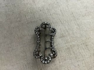 Antique Silver And Paste Shoe Buckle.