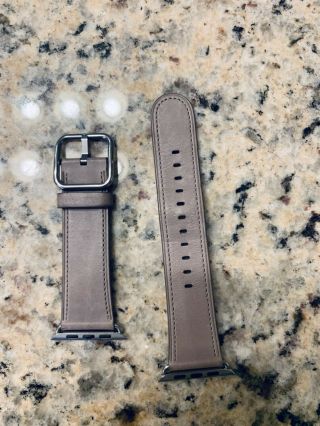42mm 44mm Htf Rare Taupe Classic Leather Apple Watch Band Authentic/genuine/oem