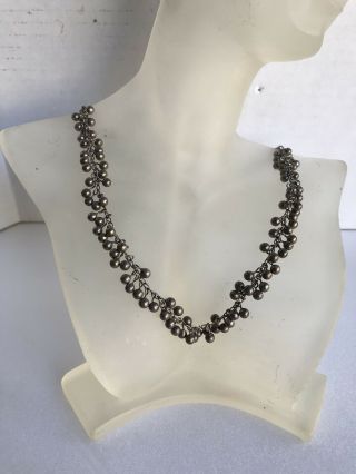 Vintage Very Rare Tiffany & Co Sterling Multi Dangling Bead Ball Necklace Choker