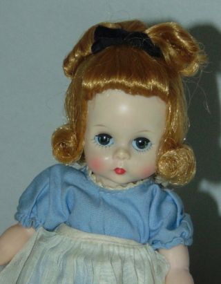 Vtg 50s Alexander - Kins Doll Madame Alexander Blue Dress & Apron Bnw Rare Hairdo