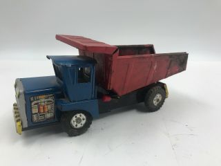 Vintage Tin Litho Friction Dump Truck Japan Rare