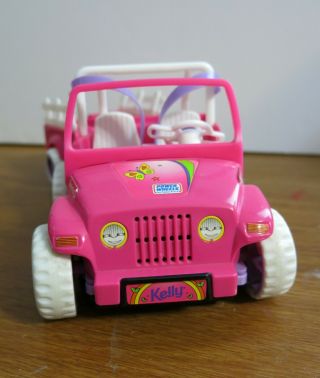 1997 Mattel Barbie Kelly Doll Pink Power Wheels Jeep & Wagon 2