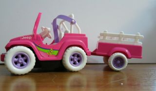 1997 Mattel Barbie Kelly Doll Pink Power Wheels Jeep & Wagon 3