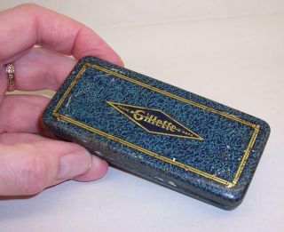 Vintage/antique Gillette Safety Razor Tin With Some Contents