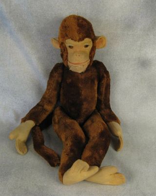 Character Novelty Toy Co Timme 18 " Chimp 1940s Vintage American Rare Steiff Type