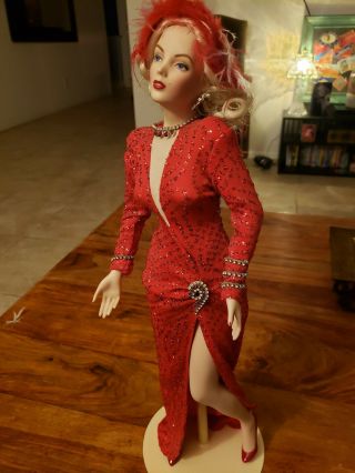 Vintage Marilyn Monroe Doll Franklin Porcelain Gentleman Prefer Blondes 19” 2