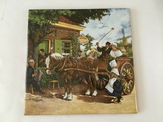Hand Decorated Tile Made In Holland 6 " Square