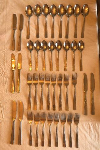 40 Pc Service For 8 Antique.  Hampton Silversmiths Stainless Flatware 235
