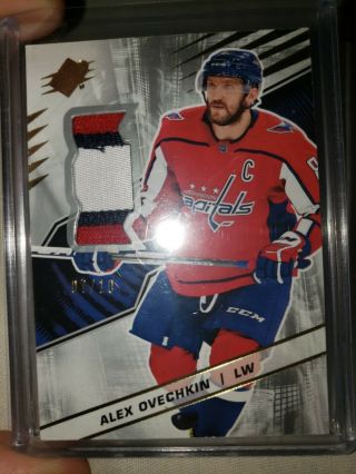 Upper deck hockey ALEX OVECHKIN GAME 3 COLOR PATCH RARE OUT OF 10 2