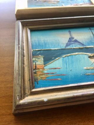 Vtg 2 Small Paintings Art,  Ships Boats on Water,  Nautical,  Sea Decor,  Gold Frame 3