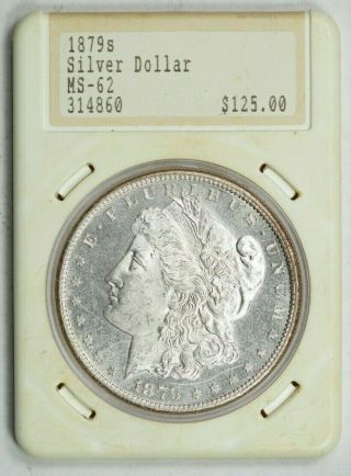 Rare Vintage Hannes Tulving Slabbed Morgan Silver Dollar 1879 - S,  Uncirculated Bu