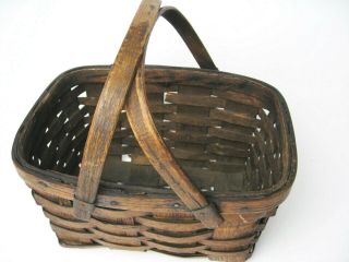 Antique Woven Split Ash Basket - mid 19th century 2