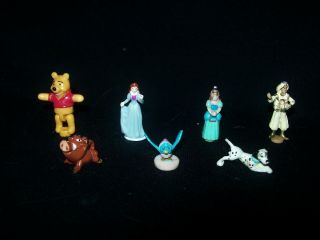 Polly Pocket 7 Disney Figures (winnie,  Ugly Sister,  Dalmatian,  Aladdin)