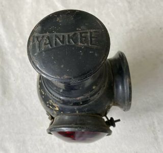 Antique Yankee Carriage Coach Auto Corner Oil Lantern,  Brass,  Complete 2